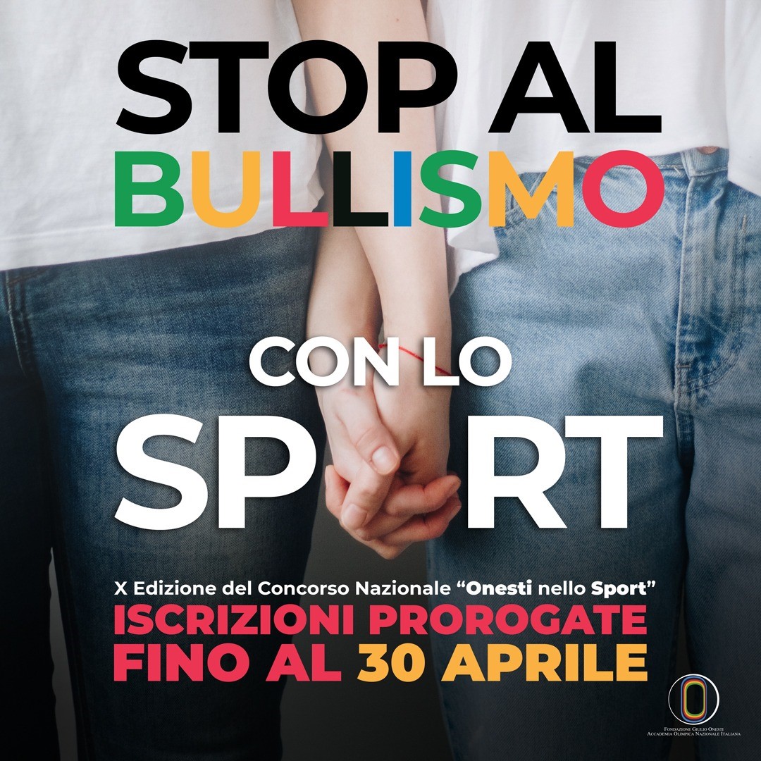 Prorogate al 30 aprile le iscrizioni al concorso "Onesti nello Sport"