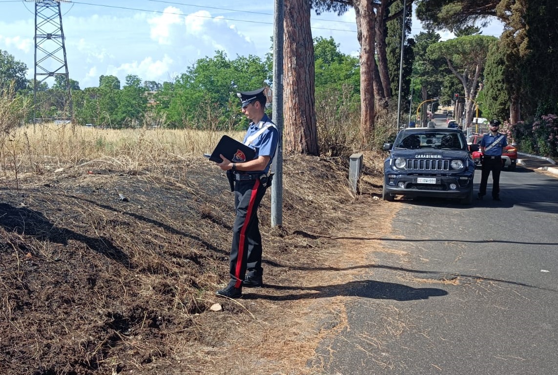 Incendiario colto in flagranza in zona Torrimpietra