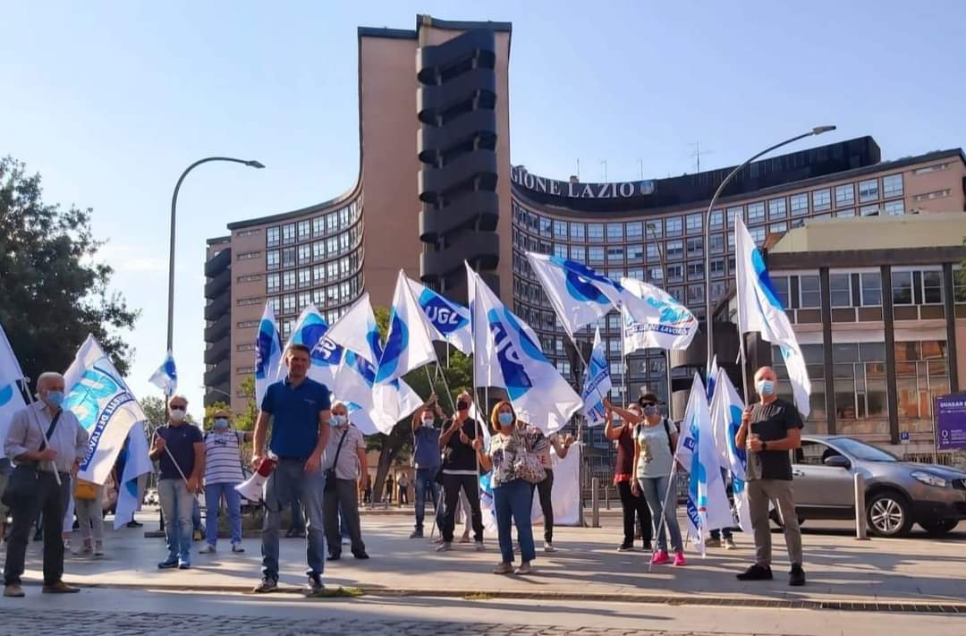 Protesta UGL sanità alla Regione Lazio