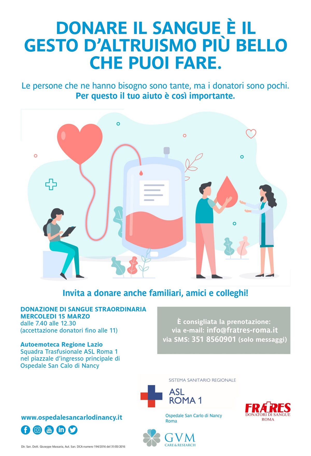Mancano 50.000 donatori di sangue a Roma