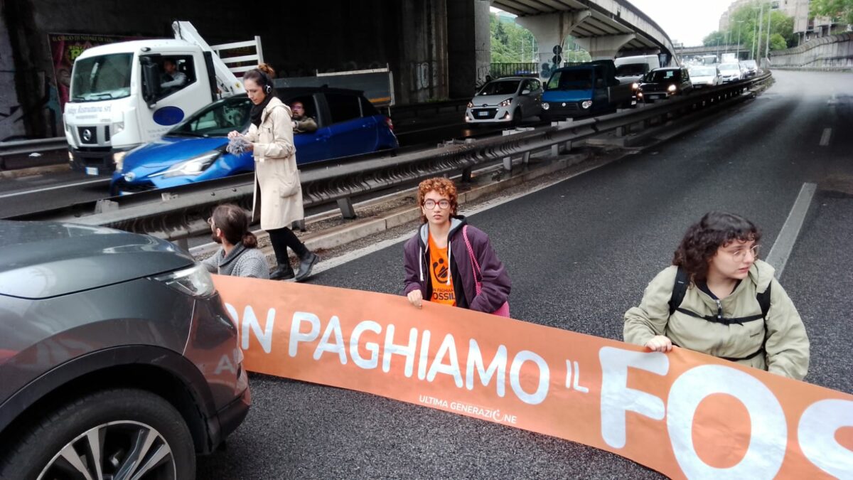 Tangenziale Est bloccata questa mattina da Ultima Generazione