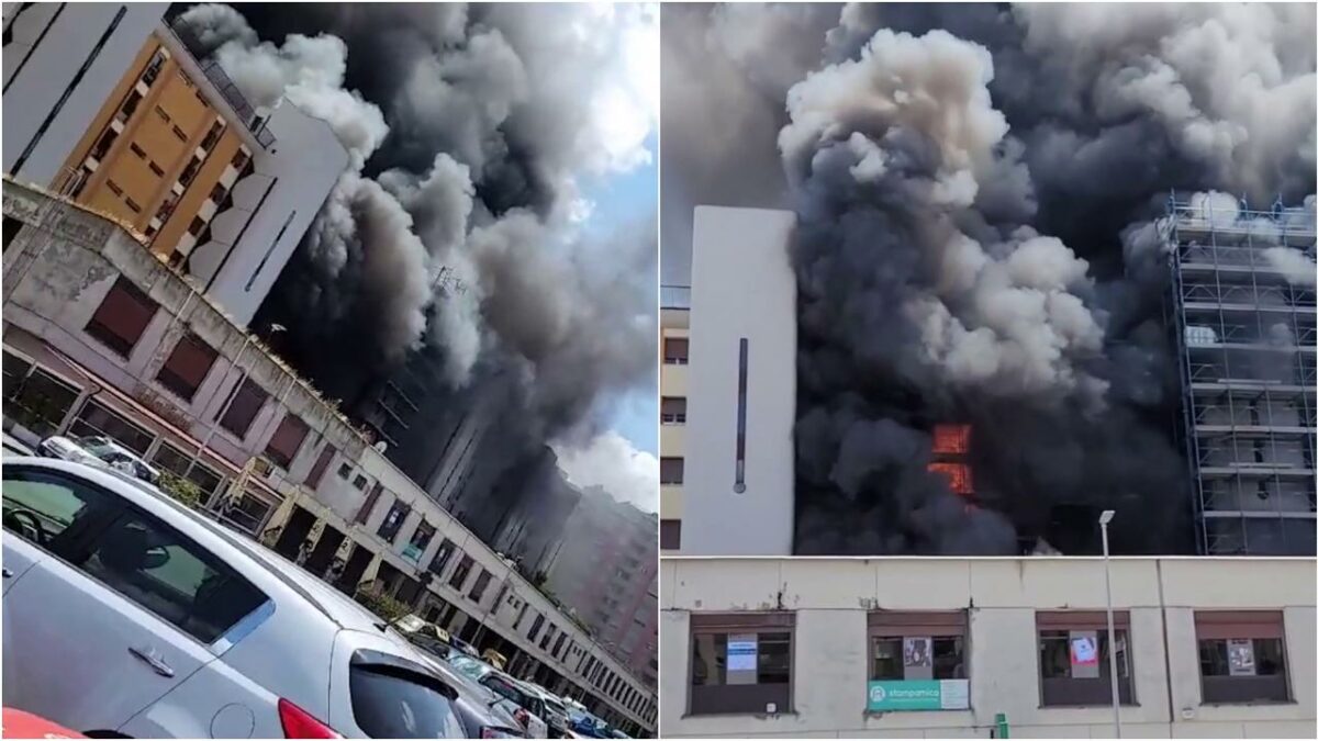 Incendio a Colli Aniene