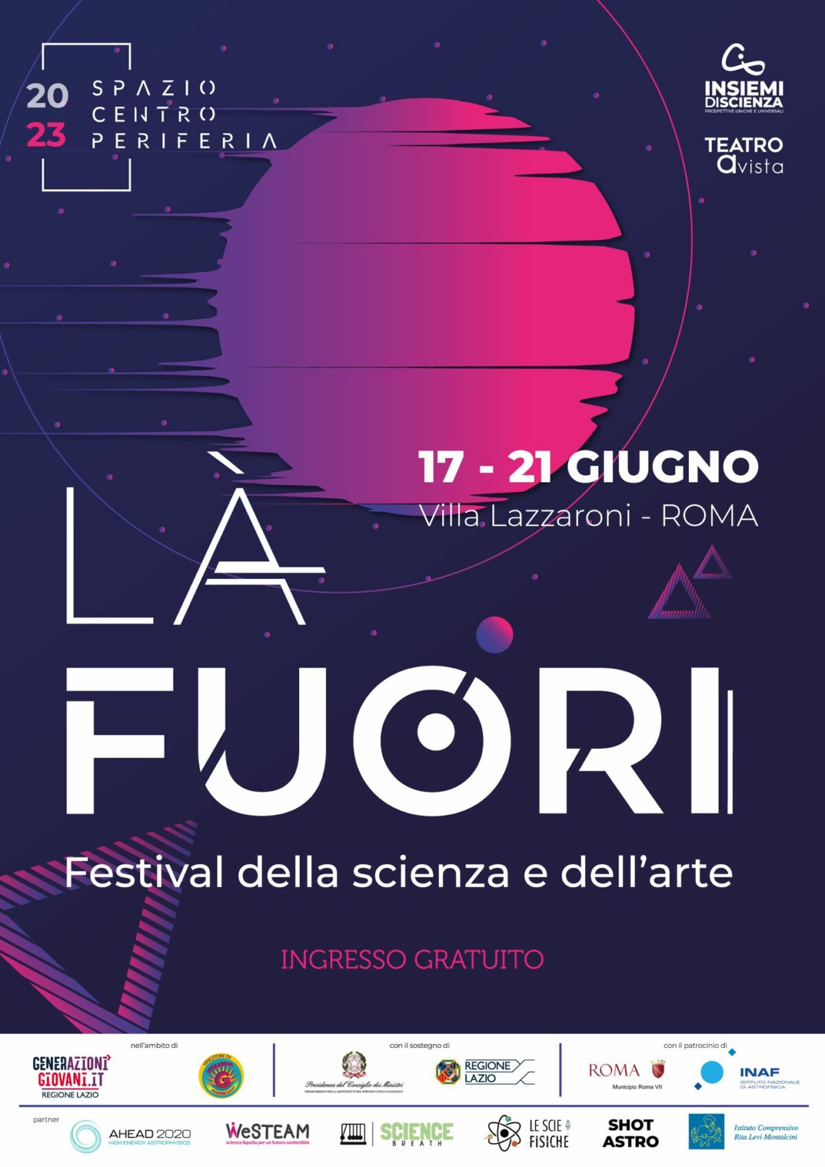 Là Fuori - Festival della Scienza e dell'Arte dal 17 al 21 giugno