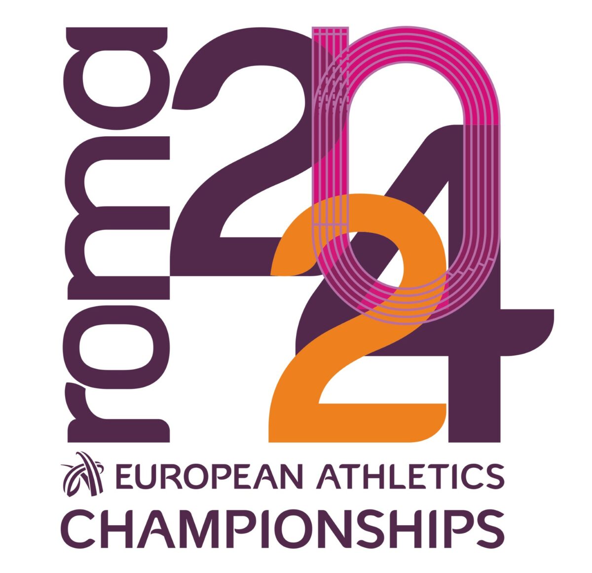 Il logo ufficiale degli Europei di Atletica di Roma 2024