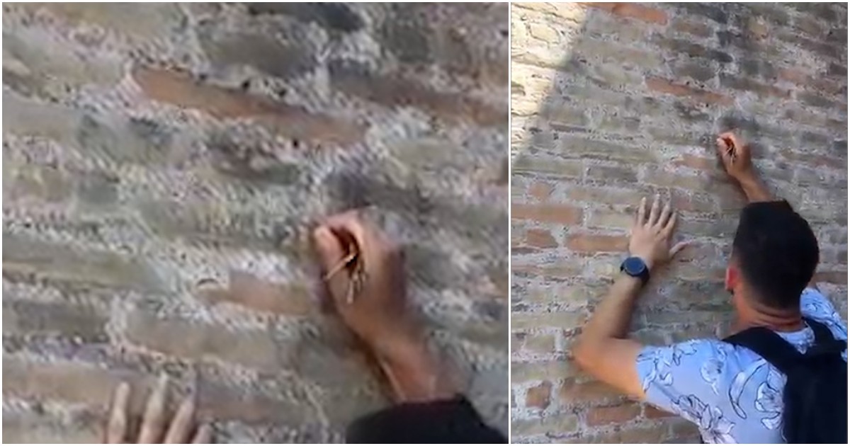 Turista incide il nome su Colosseo