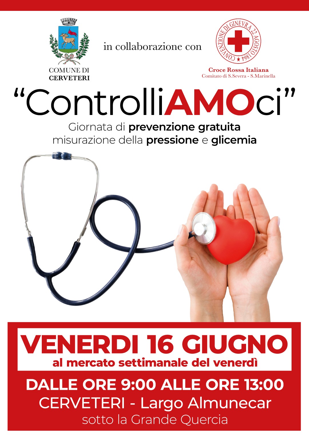 Prevenzione a Cerveteri venerdì 16 giugno