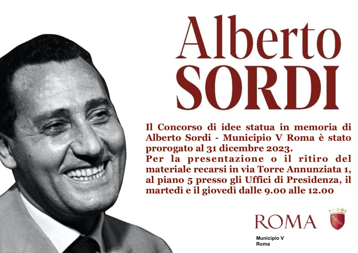 Il Concorso I Romani per Alberto Sordi prorogato al 31 dicembre