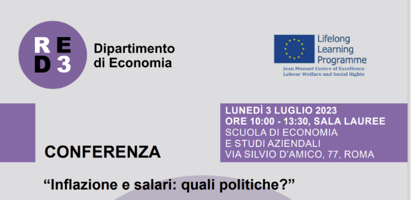 Inflazione e salari a Roma Tre
