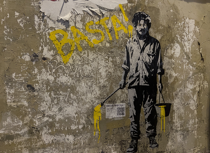 La street artist Laika è tornata in strada per Patrick Zaki