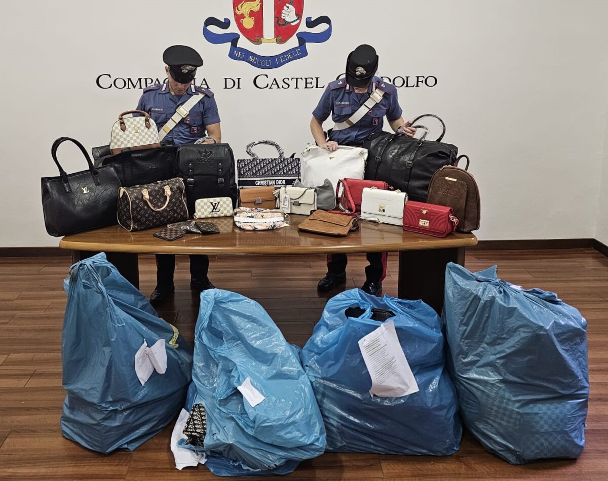 Borse con griffe contraffatte sequestrate sul Lago Albano