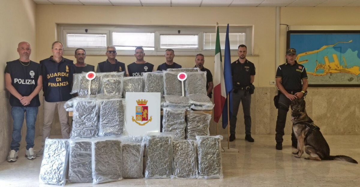 Carico di oltre 100 Kg di marijuana sequestrato a Civitavecchia