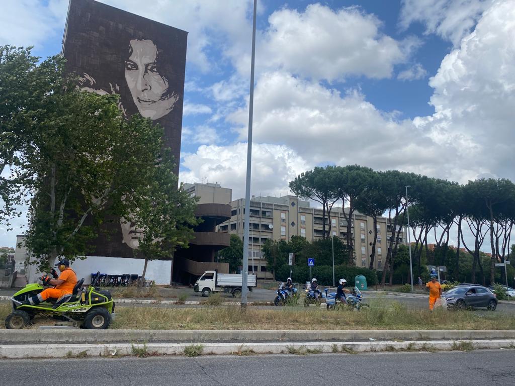 Servizio antidegrado della Polizia a San Basilio