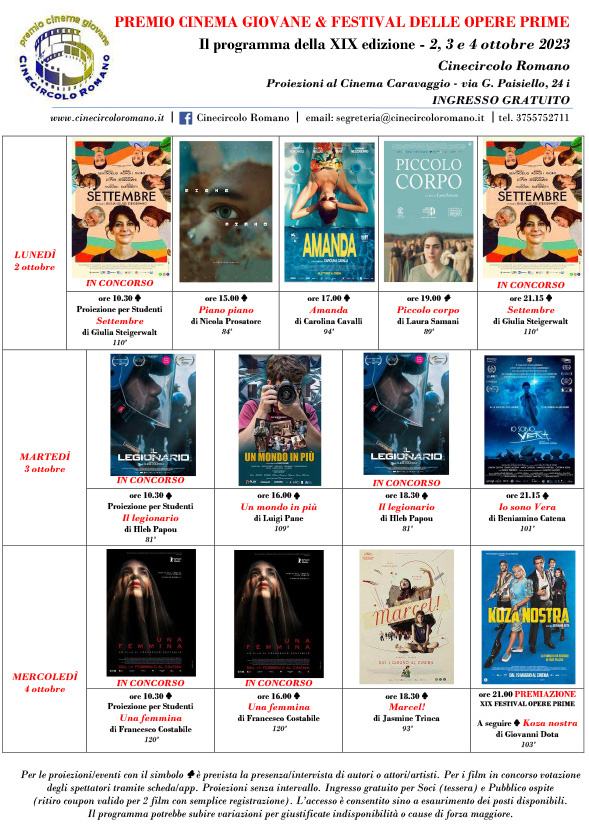 Al via il Premio Cinema Giovane & Festival delle Opere Prime