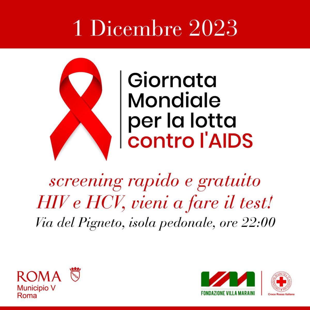 Giornata Mondiale per la Lotta all'AIDS in Municipio V