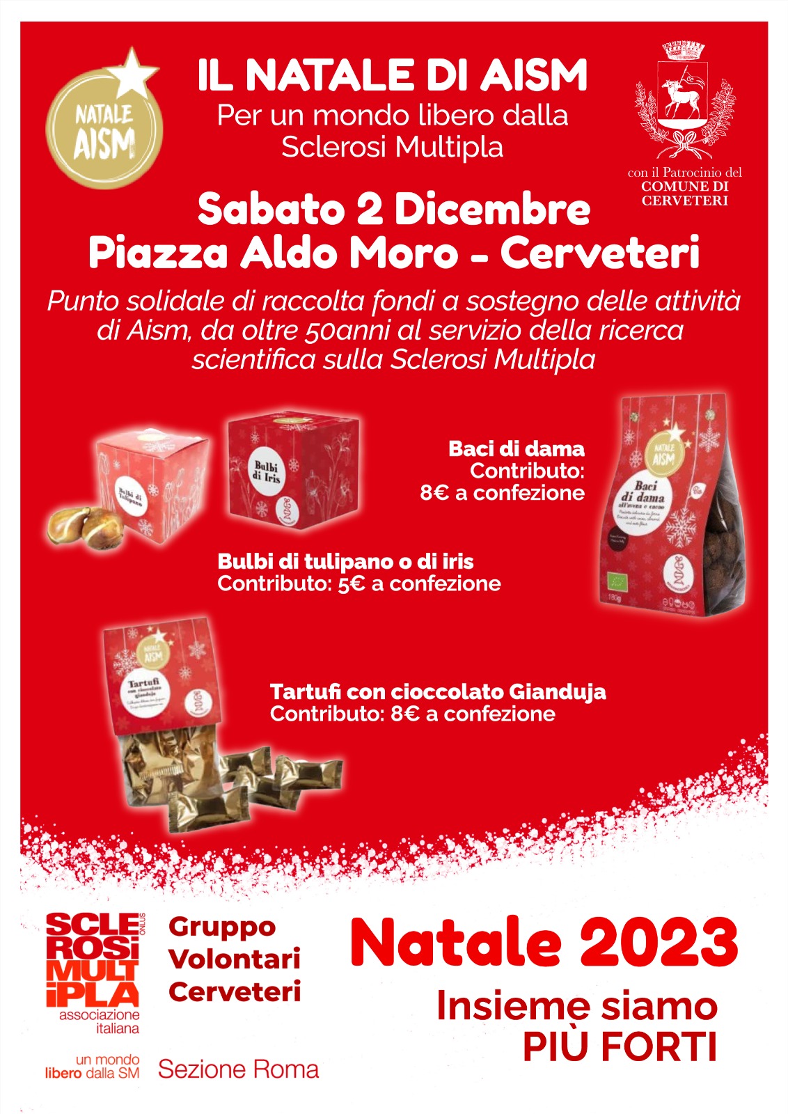 A Cerveteri torna il Natale di AISM, la campagna di raccolta fondi promossa dall’Associazione Italiana Sclerosi Multipla