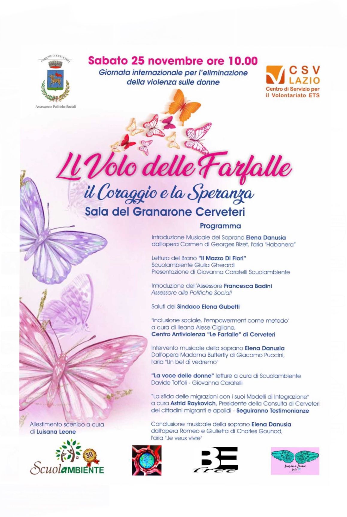“Il volo delle farfalle, il coraggio e la speranza”, al Granarone una mattinata contro la violenza sulle Donne