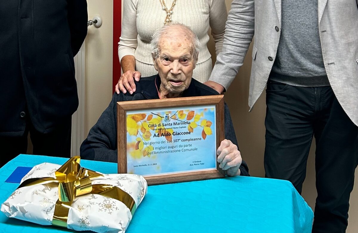 Aldo Giaccone spegne 107 candeline a Santa Marinella