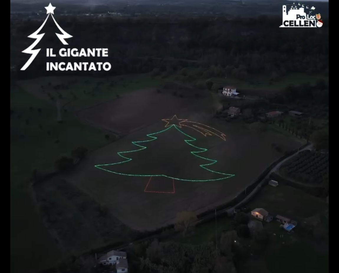 Il "Gigante Incantato" si illumina sul Borgo Fantasma di Celleno Vecchio