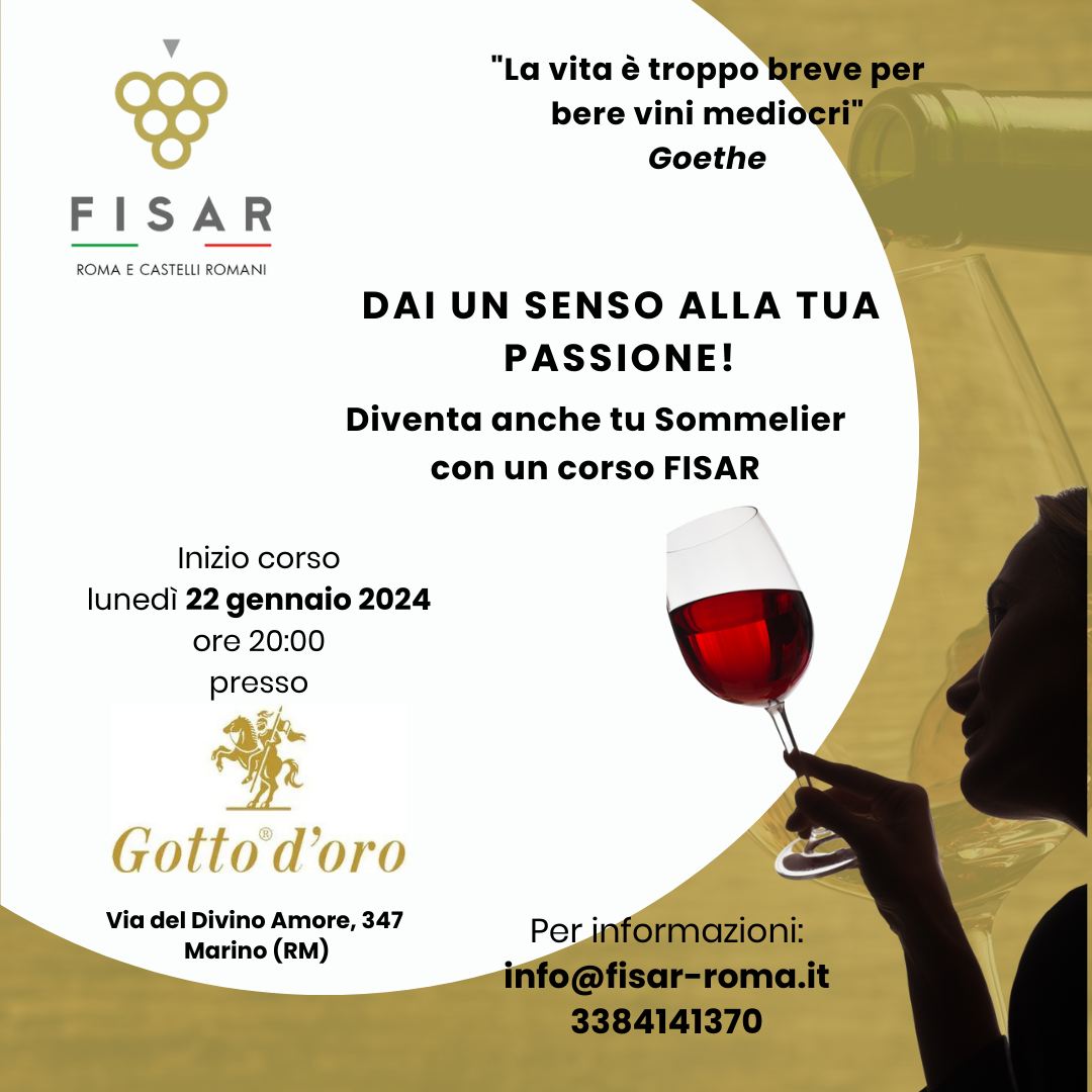Gotto d’oro attende l'avvio del corso per sommelier Fisar
