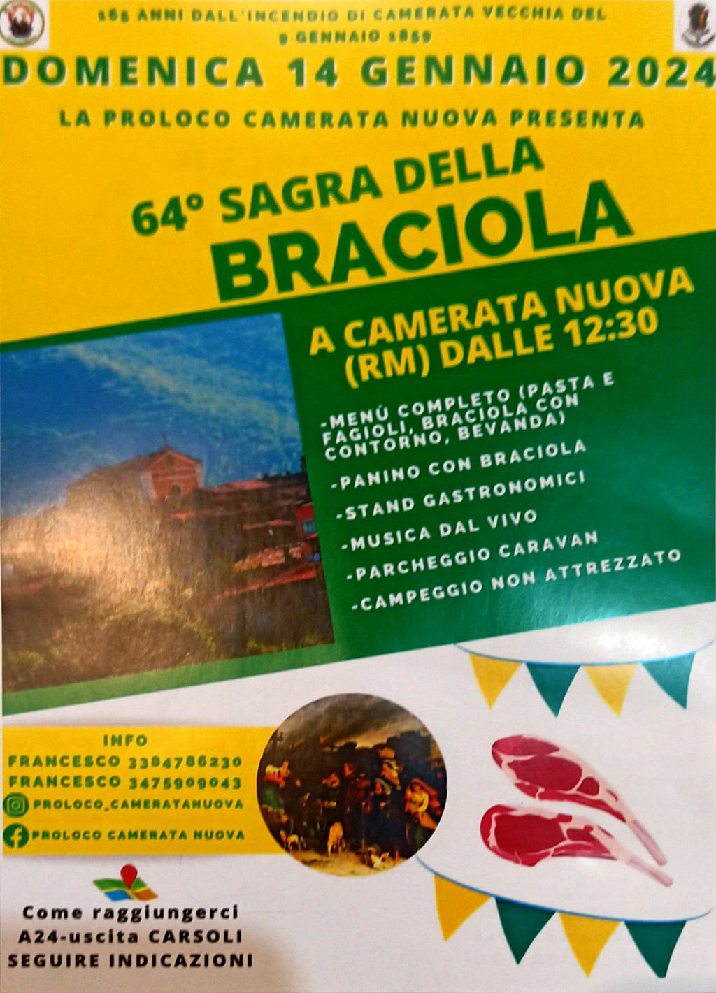 Sagra della Braciola a Camerata Nuova domenica 14 gennaio