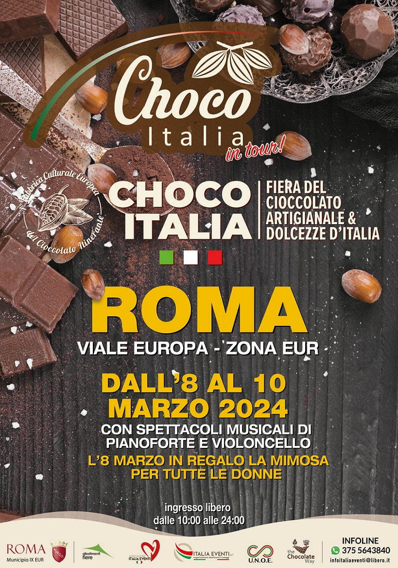 A Viale Europa la terza tappa del tour di Choco Italia dall'8 al 10 marzo