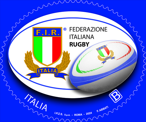Francobollo dedicato alla Federazione Italiana Rugby