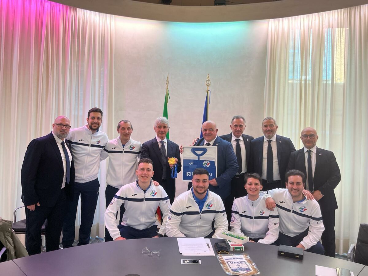 Nazionale Italiana di Calcio da Tavolo ricevuta dal Ministro Abodi