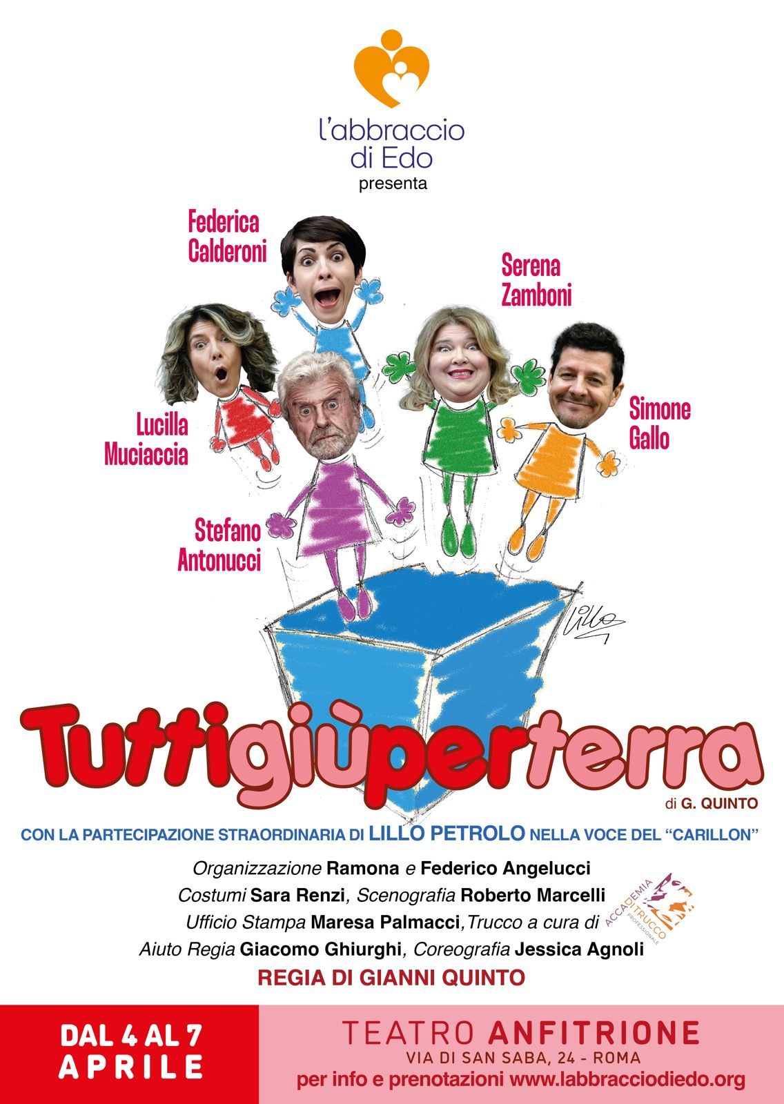 Lo spettacolo "Tutti giù per Terra" al Teatro Anfitrione dal 4 al 7 aprile