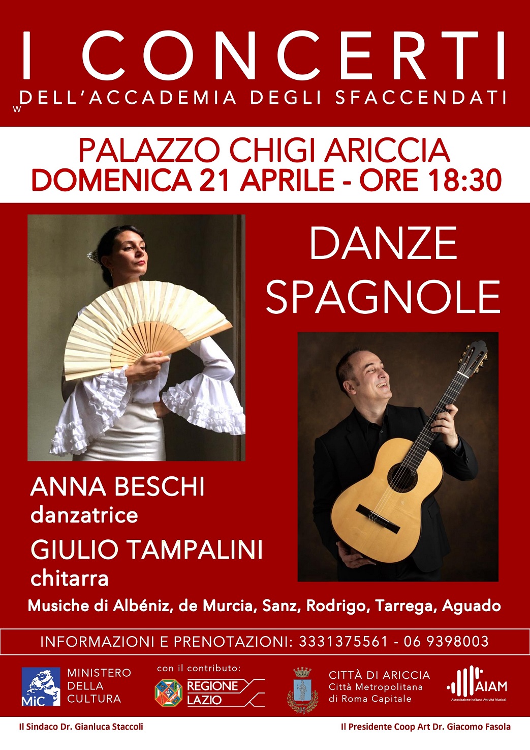 Il Flamenco e le Danze Spagnole il 21 aprile al Palazzo Chigi di Ariccia