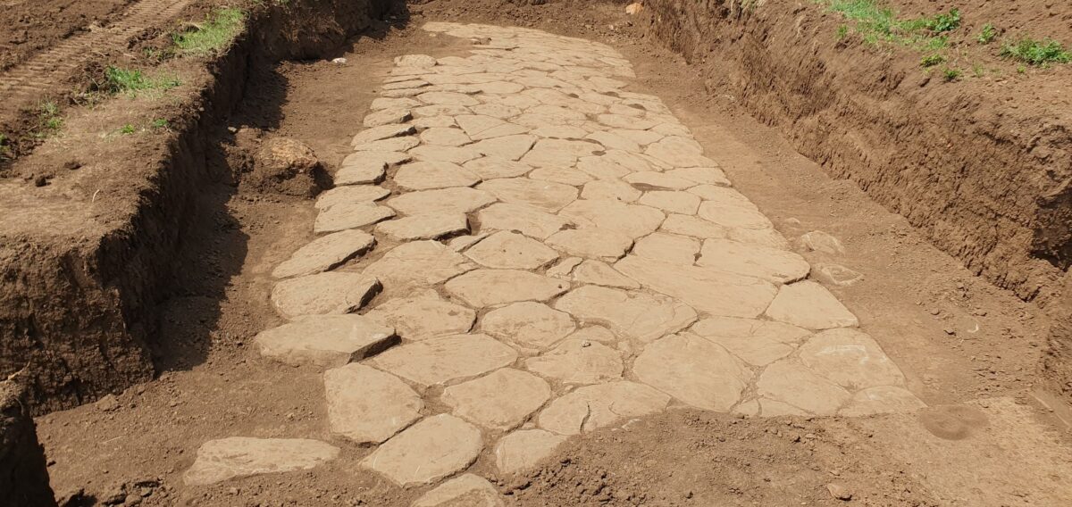 Basolato di una strada romana scoperto a Valmontone
