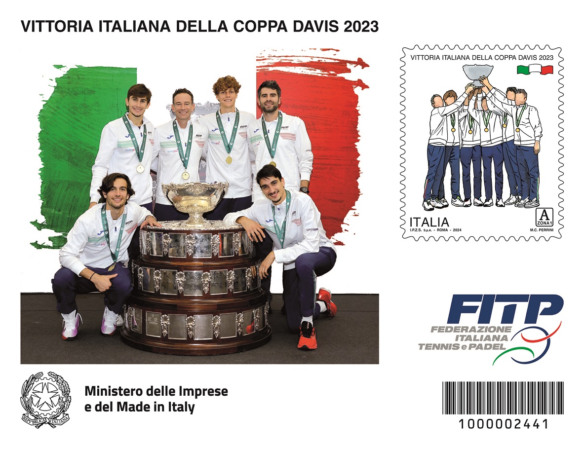 Emesso un francobollo dedicato alla vittoria della Coppa Davis 2023