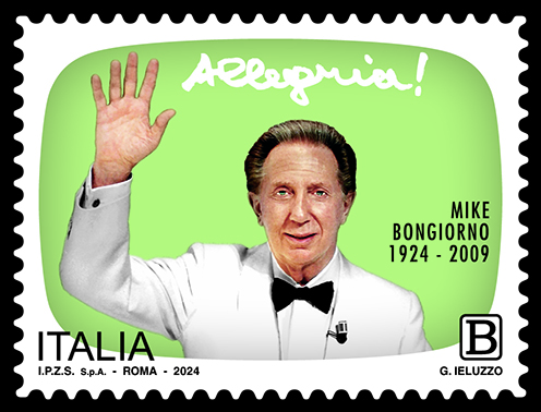 Francobollo dedicato a Mike Bongiorno nel centenario della nascita