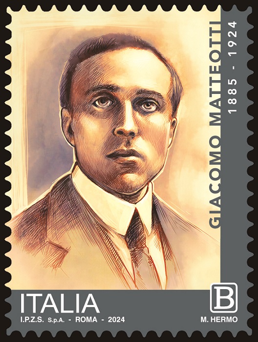 Francobollo commemorativo di Giacomo Matteotti emesso nel centenario della scomparsa