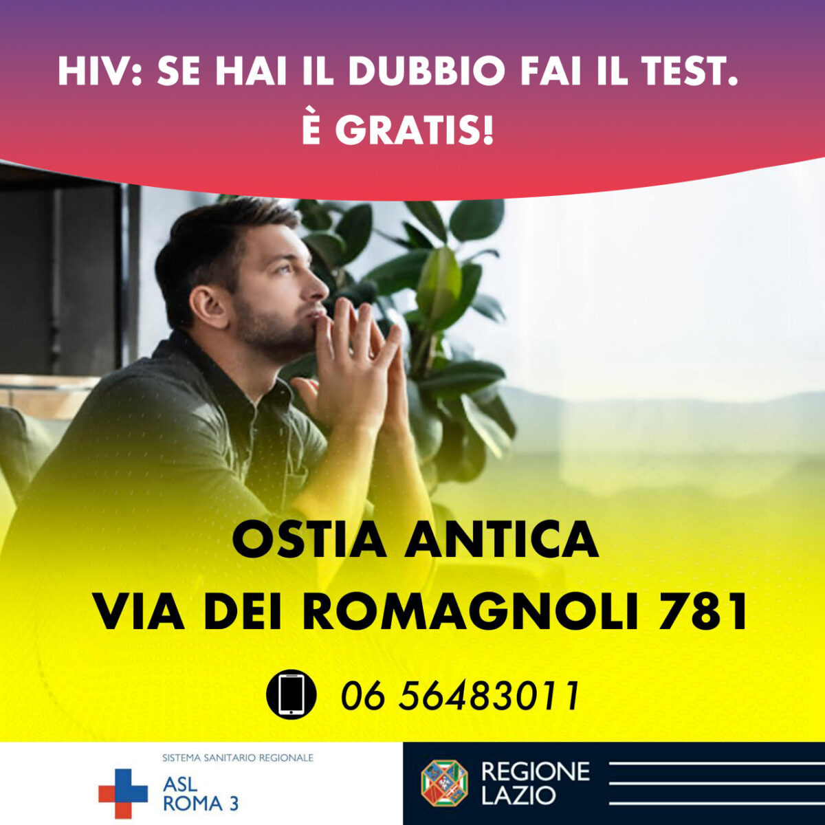 HIV: se hai il dubbio, fai il test, con la Asl Roma 3