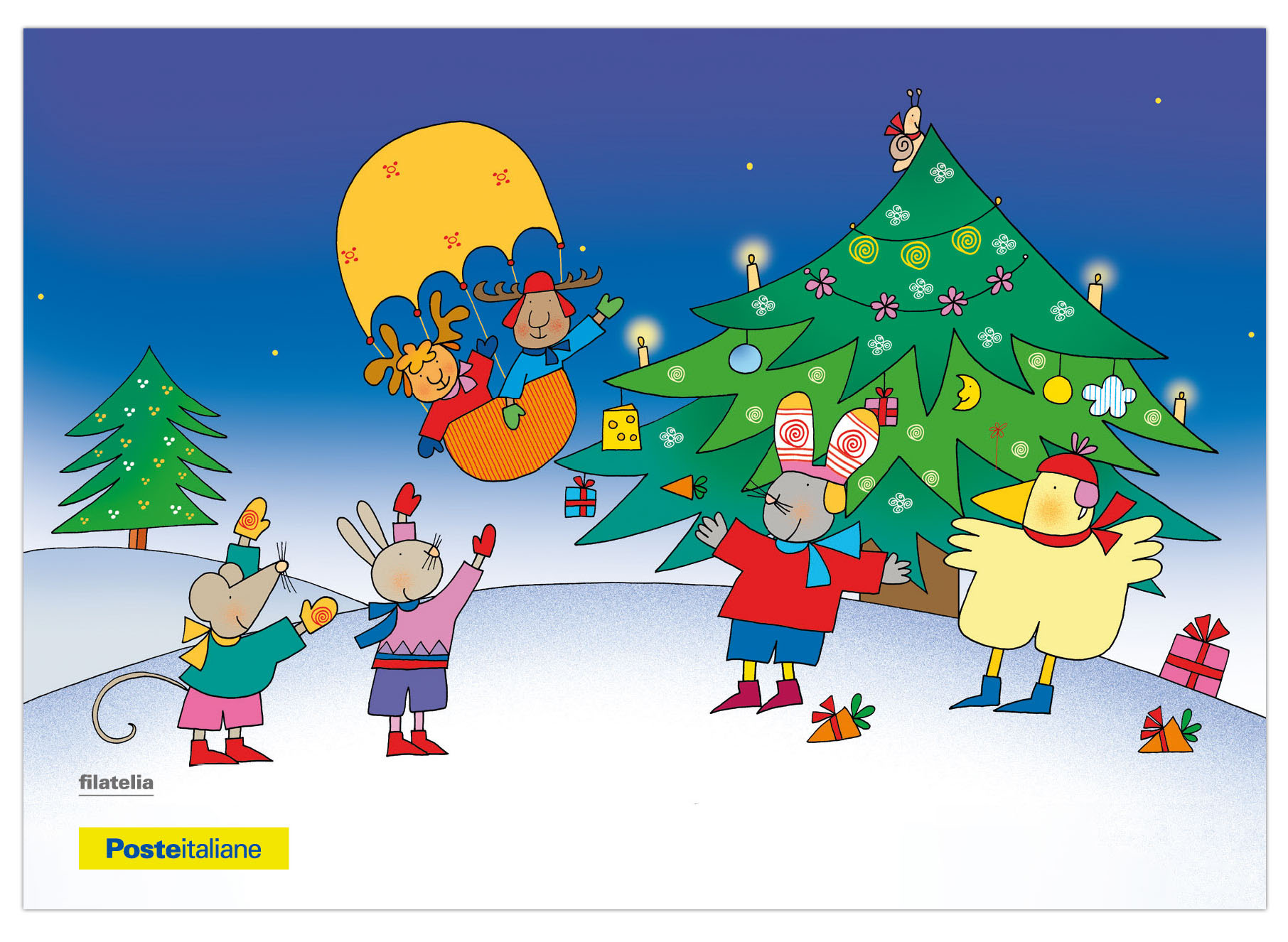 Poste Italiane dedica alle festività natalizie una colorata cartolina