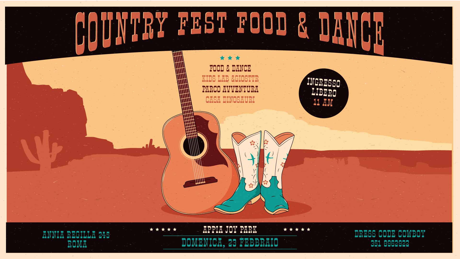 Il Country Fest torna domenica 23 febbraio presso l’Appia Joy Park