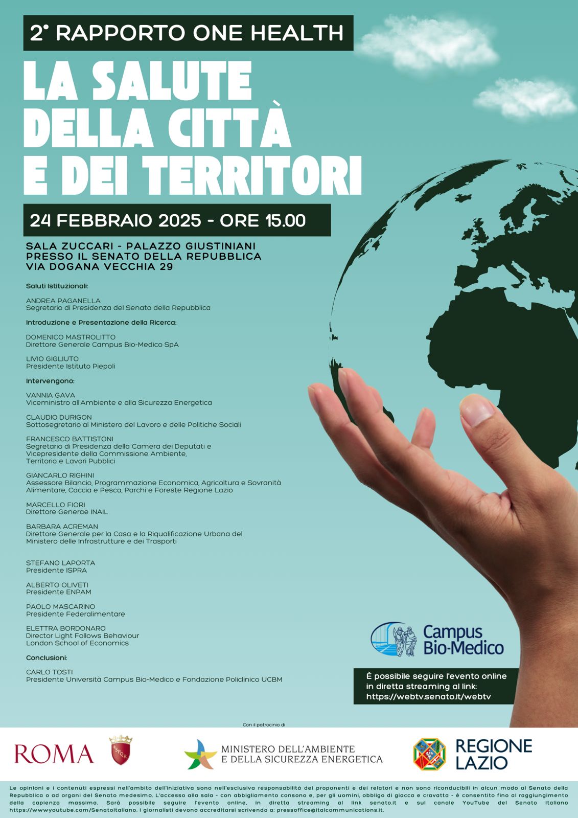 Presentazione del 2° Rapporto One Health il 24 febbraio in Senato