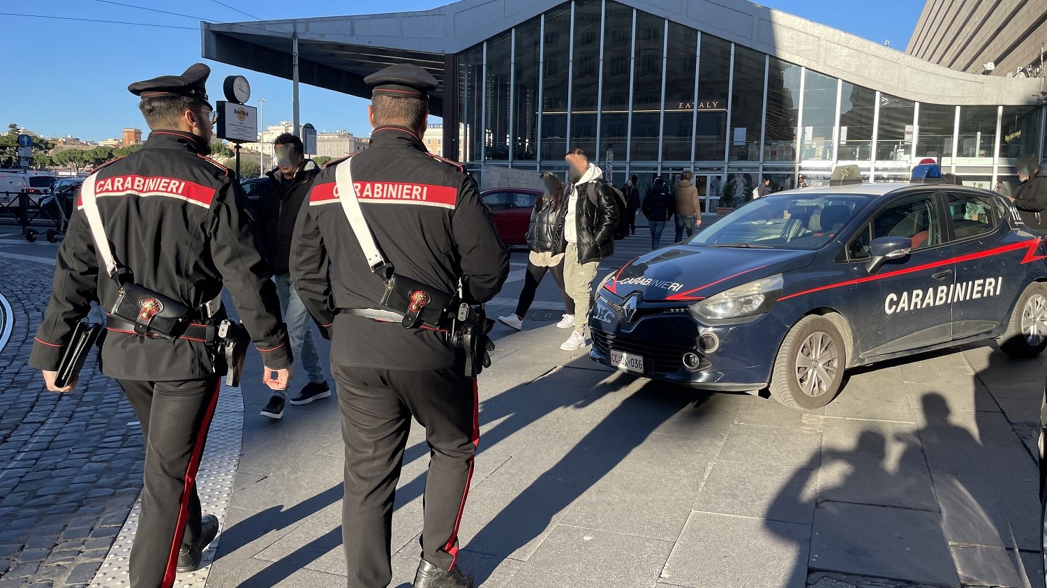 Servizio coordinato a largo raggio alla stazione Termini dei Carabinieri