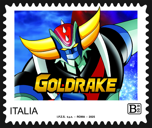 Francobollo di Goldrake nel 50° anniversario