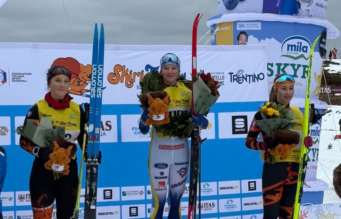 Sara Proietti Cignitti sul podio del Skiri Trophy XContry di sci di fondo